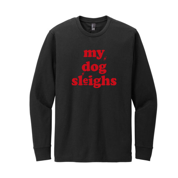 my dog sleighs Long Sleeve T-Shirt Thumbnail